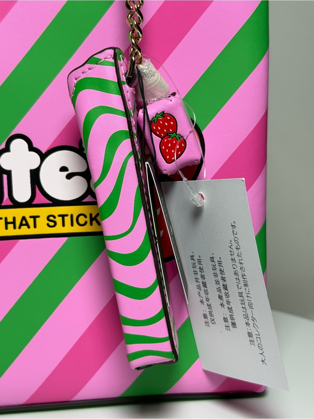 kate spade Strawberry Gum Graphic Handbag, wallet & bag charm NWT - Picture 10 of 13